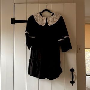 Reclaimed Vintage Black Dress with Collar